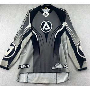 Acerbis Motocross Jersey Mens Medium Grey Black White Graphic Long Sleeve